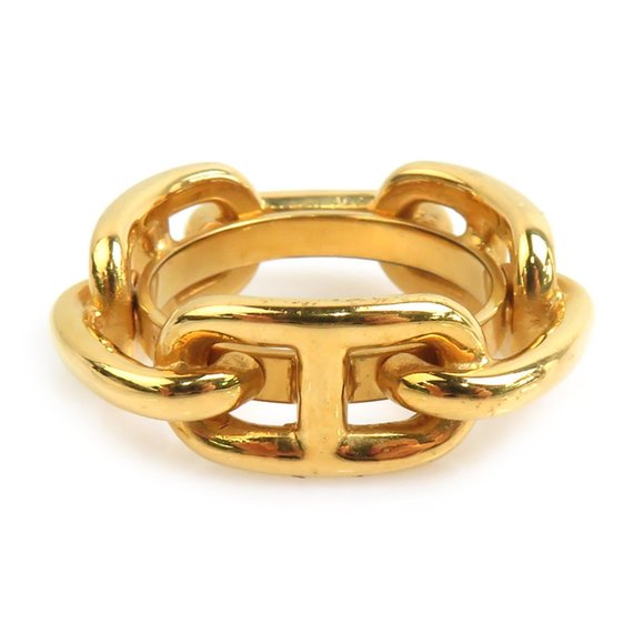 Hermes Chaine d'Ancre scarf ring, metal, gold, women's, w1216a - Picture 1 of 5